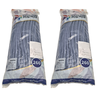 風車氣球 260長條氣球 100支, 煙灰藍, 2包