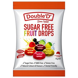 Double'D 無糖水果糖, 70g, 澳洲製造, 獨立包裝, 1包