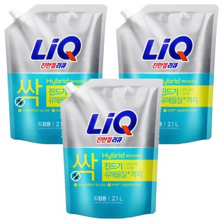 LiQ 多效洗衣精補充包 滾筒洗衣機用 2.1L, 3包