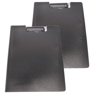 CCHING 青青文具 雙夾文件夾A4 簡單生活, 黑色, 2個