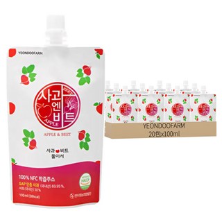 YEONDOOFARM 莊園好農 好農蘋果+甜菜汁 Set, 孕婦也能喝, 富含多種營養素, 輕鬆補足營養, 享受多元化的風味, 100ml, 20包