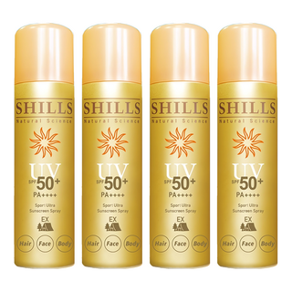 SHILLS 舒兒絲 保濕防曬冰鎮噴霧 修護防禦 咖色, 180ml, 4罐