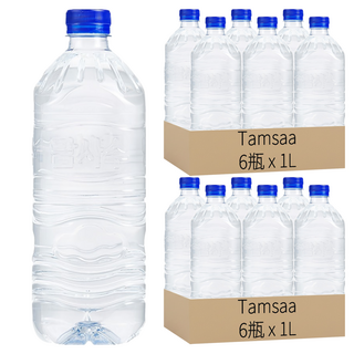 Tamsaa 無標籤天然水, 1L, 12瓶