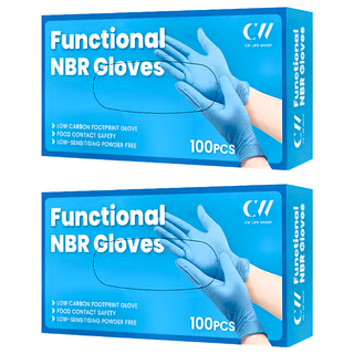CW 可營 NBR丁晴一次性手套 100入/盒 藍色 食品接觸安全, S, 2盒