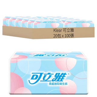 Klear 可立雅 柔感抽取衛生紙 量販包, 1包, 20包