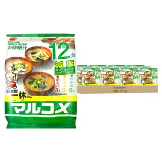 marukome 一休味噌湯 減鹽 12食, 191.1g, 12袋