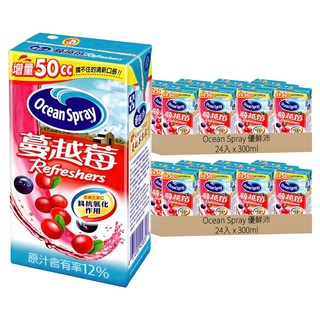 Ocean Spray 優鮮沛 蔓越莓綜合果汁 增量50cc, 300ml, 48入