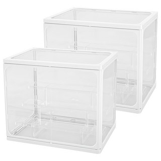 FAmILyLIFE 生活 階梯式鋼化玻璃透明展示收納盒 A-097 27 x 20 x 23cm 1940g, 透明色, 2個