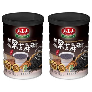 馬玉山 核桃黑芝麻糊 全素食 高纖 高鈣 高鐵 無增稠劑和人工香料 台灣製造, 450g, 1入, 2罐