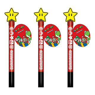 SUPER MARIO 超級瑪利歐 轉轉筆, 無敵星, 3支