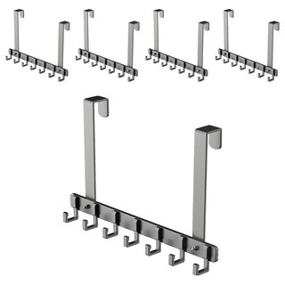 WE CHAMP 太空鋁長版門後掛架7勾 WCB-019, 灰色, 5個