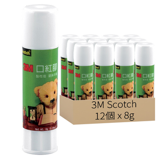 3M Scotch 小熊口紅膠, 黏性佳 塗抹平順, 8g, 12個