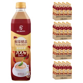 金車 MR.BROWN 伯朗咖啡 鮮萃奶茶, 580ml, 96瓶