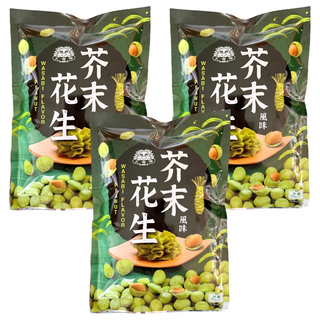 大嘟嘟 芥末風味花生, 3個, 90g