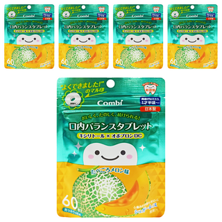 Combi 康貝 teteo無糖口嚼錠, 哈密瓜口味, 60粒, 日本產, 哈蜜瓜, 48g, 5包