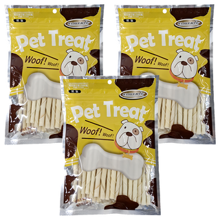 阿曼特 armonto A star 天然潔牙牛奶牛皮卷 狗狗潔牙骨 寵物零食, 牛奶, 150g, 3包