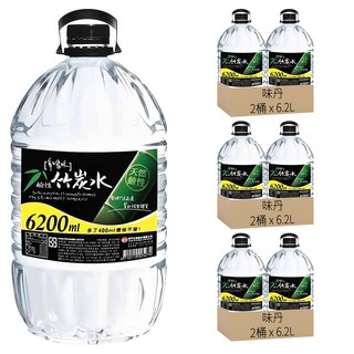 味丹 多喝水 鹼性竹炭水, 6.2L, 6桶
