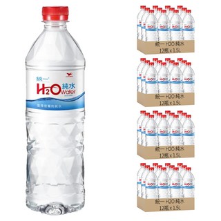 統一 H2O 純水 water, 1.5L, 48瓶