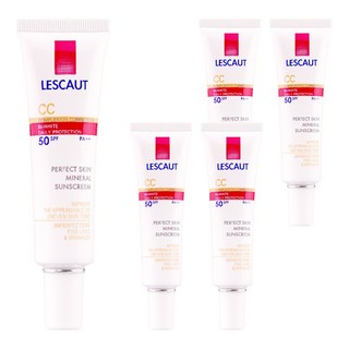 LESCAUT 礦采無瑕防曬隔離霜SPF50 高係數防曬 隔離紫外線 修飾膚色, 30ml, 5入