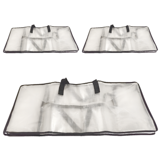 U-mop 耐磨耐重透明編織袋 350g, 透明色 + 黑色, 3個