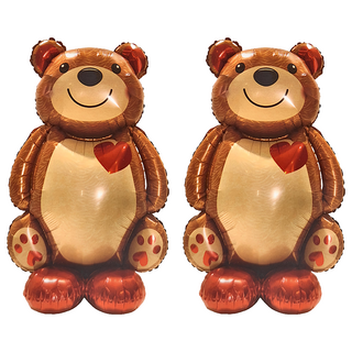 Let's Party! 3D站立氣球 愛心小熊, 約90cm, 2個