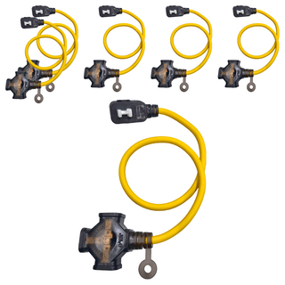 PowerWork 動力工廠 1對3座耐熱動力軟線, 0.6m, 黃色, 6條