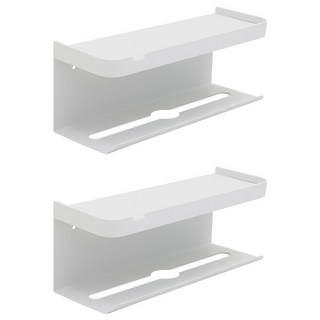 FAmILyLIFE 生活 航太鋁免打孔雙層衛生紙置物架 加長款 A-233-W 350g, 簡約白, 2個