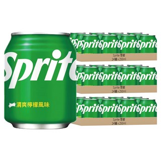 Sprite 雪碧 清爽檸檬風味, 透明氣泡 酷爽解渴, 250ml, 72罐