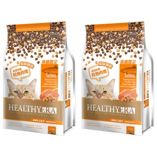 HEALTHYERA 健康紀元 1歲以上成貓 挑嘴貓專用配方 乾飼料，添加益生菌，蔓越莓，鮭魚口味, 1kg, 2袋