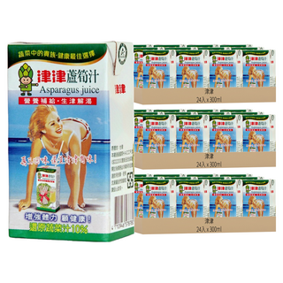 津津 蘆筍汁 300ml - 經典國民飲品 清爽解渴 補充膳食纖維, 72入