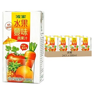 波蜜 水果豐味 蔬果汁, 300ml, 24入