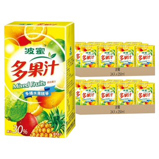 波蜜 多果汁 綜合果汁 多種水果精華 250ml, 48入