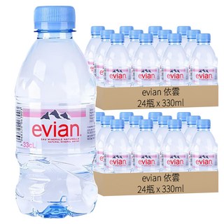 Evian 依雲 法國原裝版天然礦泉水 330ml*24瓶/箱, 48瓶