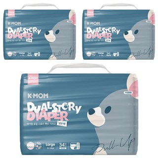 MOTHER-K K-MOM 頂級超薄瞬吸玩睡褲/尿布 9~14kg, L, 102片