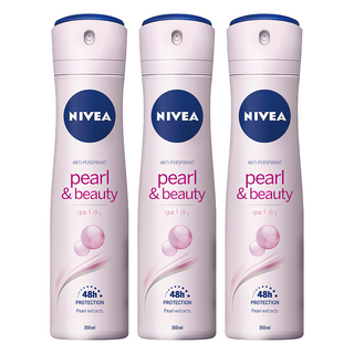 NIVEA 妮維雅 止汗爽身噴霧 珍珠煥采, 150ml, 3瓶