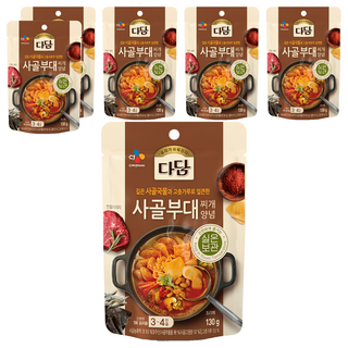 Dadam 牛骨部隊鍋調理包，使用牛骨湯及辣椒粉製成，任何人都能輕鬆做出美味的部隊鍋, 130g, 6包