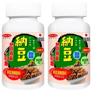good Life 得意人生 升級版納豆紅麴膠囊, 60顆, 430mg, 2罐