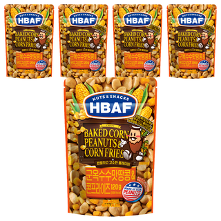 HBAF 花生玉米粒 烤玉米味 香脆花生搭配玉米粒 口感豐富 甜鹹交織 可口, 120g, 5包