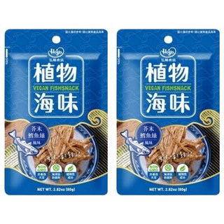 植物海味 芥末鱈魚絲, 80g, 2包