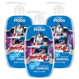 Probo 博寶兒 ULTRAMAN 活力沐浴露, 胺基酸潔淨, 黑燕麥防護, 500ml, 3瓶