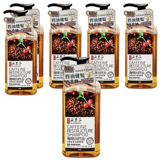 SOAPBERRY 古寶無患子 咖啡因健髮洗髮精華露 控油調理 添加花水與植物精油 不含矽靈/皂鹼/酒精/礦物油, 450g, 6瓶