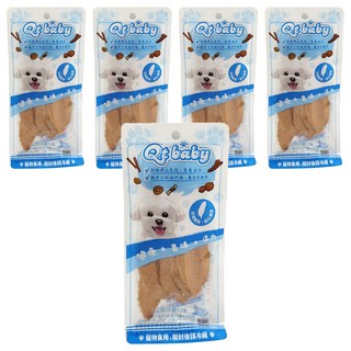 QTBABY 犬用寵物肉乾隨手包 蜜汁雞腿肉片30g x 5包, 狗狗零食, 手工低溫烘焙, 無添加, 蜜汁雞腿肉片, 30g