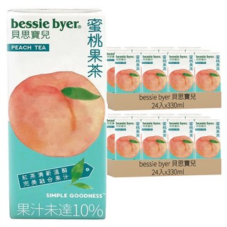 bessie byer 貝思寶兒 蜜桃果茶 330ml 清新溫醇 少糖配方, 48入