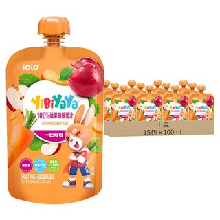 十全 YiBiYaYa 100%蘋果胡蘿蔔汁, 100ml, 15包