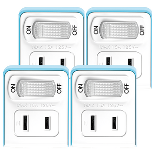 Kinyo 1切2座節能小壁插 2孔, 藍色, 4個