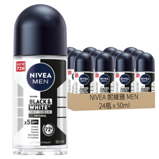 NIVEA 妮維雅 男士止汗爽身乳液 無印乾爽, 50ml, 24瓶