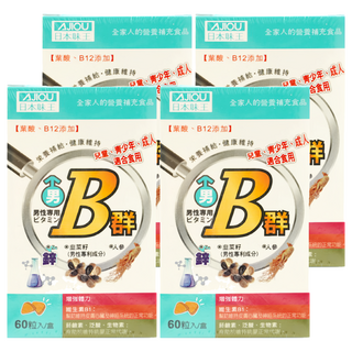 AJIOU 日本味王 男用維生素B群加強錠, 60錠, 250mg, 4罐