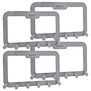 ecoco 意可可 免釘無痕門後掛勾 L型, 灰色, 4個
