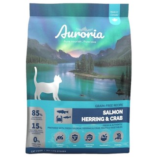 Auroria 極光 全齡貓用 無穀天然貓糧, 鮭魚 + 鯡魚 + 雪蟹, 1lb, 1包