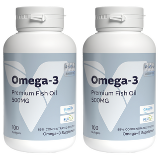 YOUR VITA 優維特 85%超臨界高濃縮魚油 500mg, 2罐, 100顆